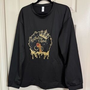 NEW African American  Black Birthday Queen Sweat Shirt - Size 4XL